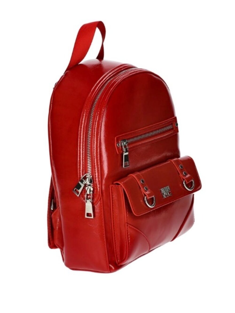 Madden NYC Red Backpack Adjustable Straps Zipper Closure Top Handle Logo - Picture 2 of 4